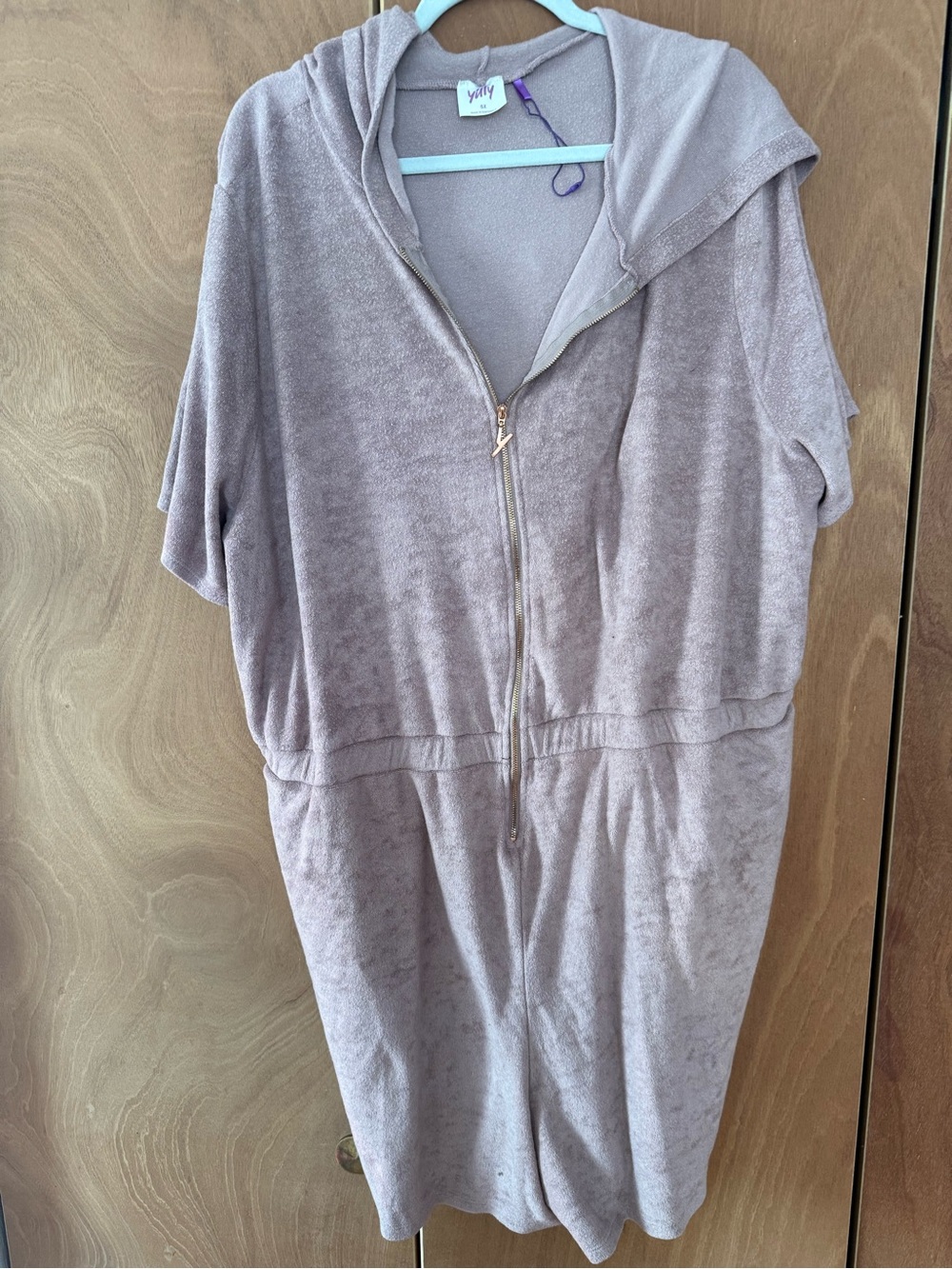 YITTY Mauve Hooded Zip Romper